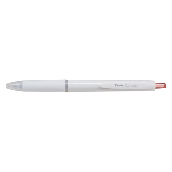 パイロット 油性ボールペン アクロボール 0.5mm オフホワイト軸 赤インク BAB-15-OWR 1セット（1本×10）