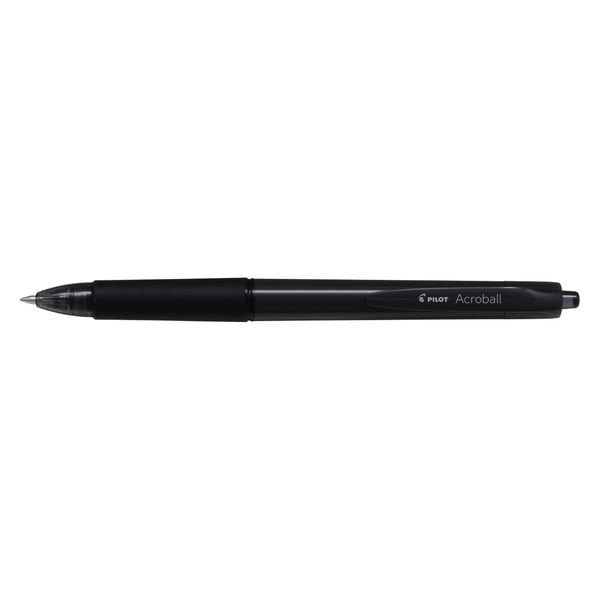 パイロット 油性ボールペン アクロボール 0.7mm ブラック軸 黒インク BAB-17-BB 1セット（1本×10）