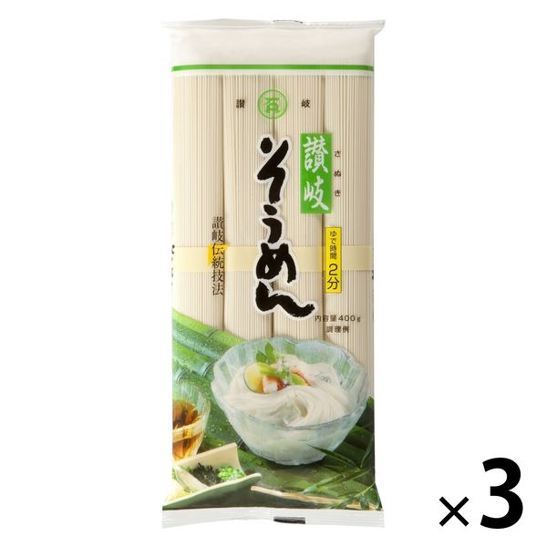 石丸製麺 讃岐そうめん 400g 1セット（1個×3）