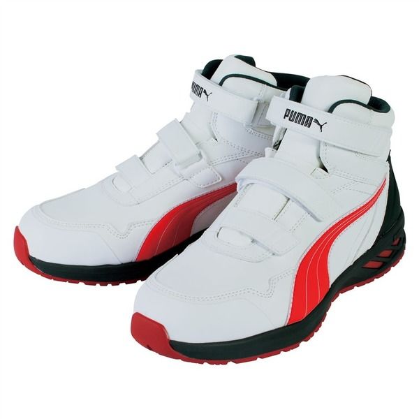 プーマ PUMAセーフティスニーカー RIDER 2.0 WHITE&RED MID 63.356.0