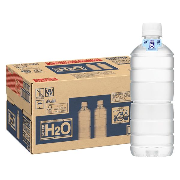 アサヒ飲料 アサヒ スーパーH2O ラベルレスボトル 600ml 1セット