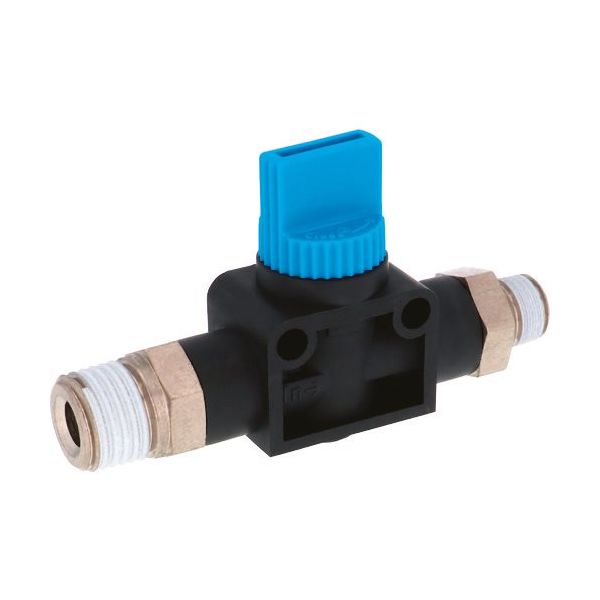 日本ピスコ PISCO ハンドバルブ ニップル2方弁チューブR1/4出力R1/8 HV02-01-2 1個 145-7961（直送品）