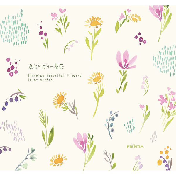 フロンティア 便箋 色とりどりの草花 PD-636 1セット(18枚:2柄×9枚)×10（直送品）
