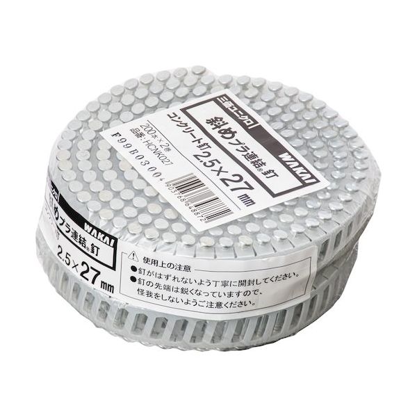 若井産業 WAKAI 機械釘2巻入 斜めプラ ユニクロ コンクリート 32MM HCNK032 1セット(8巻:2巻×4袋)（直送品）