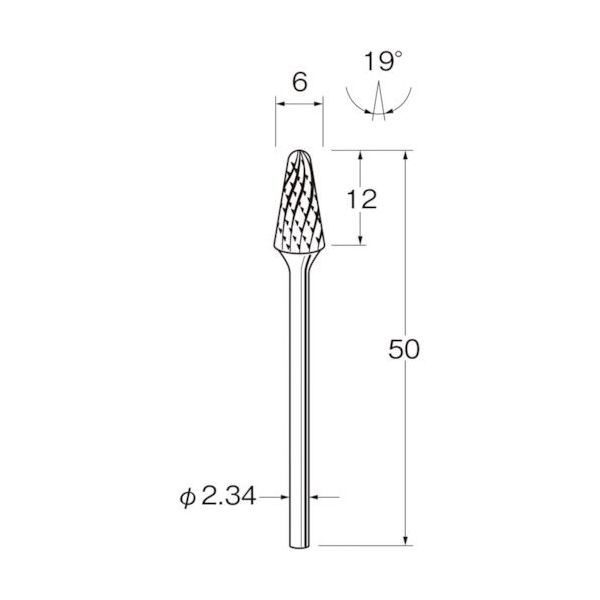 日本精密機械工作 リューター 精密加工用超硬カッタ K1762 1個(1本) 543-4281（直送品）
