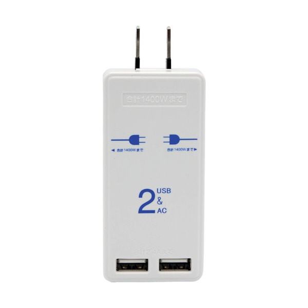 星光商事 スターライト USBポート付モバイルタップ2個口2ポート2.4A SK-SMT2.4A 1台(1個) 424-4653（直送品）