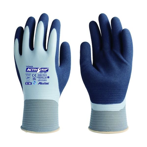 東和コーポレーション トワロン 天然ゴム手袋 アクティブグリップXAー326 8/M XA-326-8M 1個(1双) 538-8113（直送品）