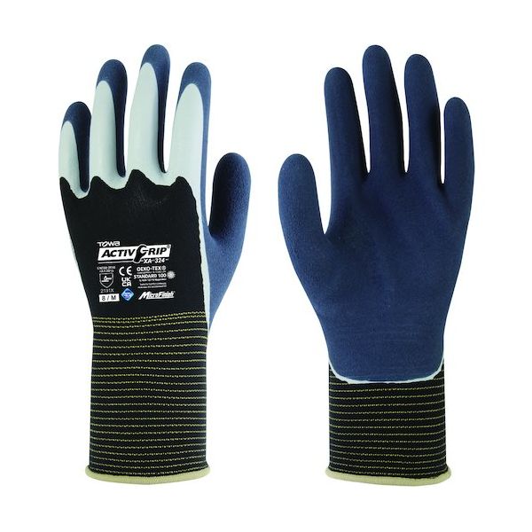 東和コーポレーション トワロン 天然ゴム背抜き手袋 アクティブグリップXAー324 8/M XA-324-8M 1個(1双)（直送品）