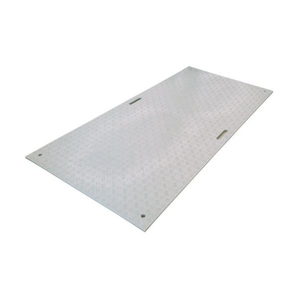 ウッドプラスチック 工事用敷板 Wボード 両面凸 カラー:灰 1219mm×2438mm(持ち手4) B1224-20-GY-M4K4（直送品）