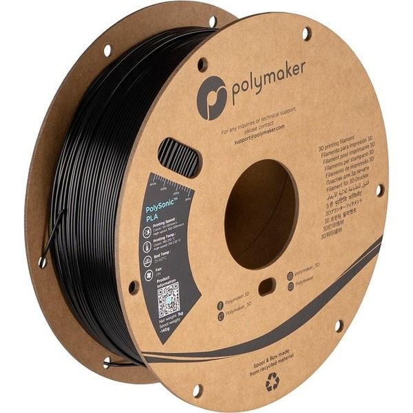 Polymaker PolySonic PLA (1.75mm， 1kg) Black PA12002 1個（直送品）