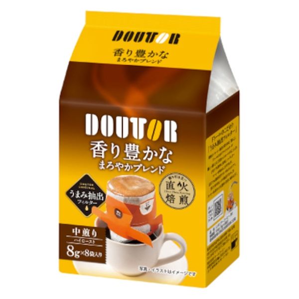 ドトールコーヒー ドトール 香り豊かなまろやかブレンド 8gx8個 x8 4932707232087 1セット(8個)（直送品） - アスクル