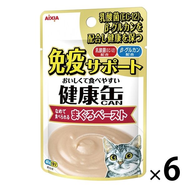 健康缶 免疫サポート まぐろペースト 40g 1セット（1袋×6）アイシア キャットフード 猫 ウェット パウチ