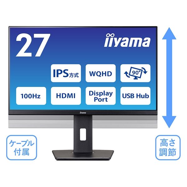 iiyama 液晶ディスプレイ ２７型／２５６０×１４４０／ＨＤＭＩ 
