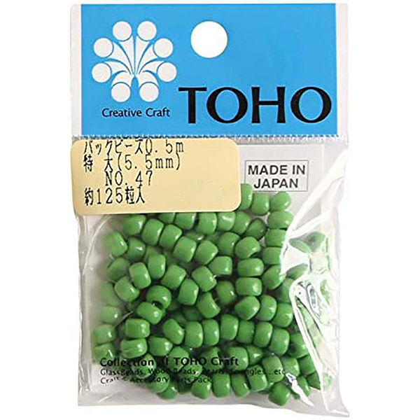 TOHO(トーホー) TOHO 特大ビーズ 糸通しビーズ 外径約5.5mm 0.5m入り No.47 5LB-47-PC 1箱(5枚入)（直送品）