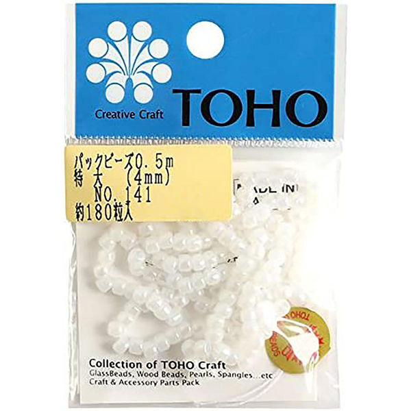 TOHO(トーホー) TOHO 特大ビーズ 糸通しビーズ 外径約4mm 0.5m入り No.141 LLB-141-PC 1箱(5枚入)（直送品）