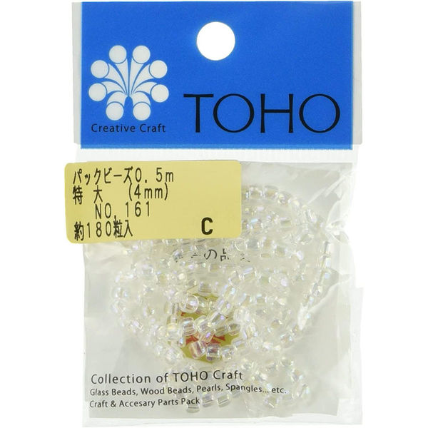 TOHO(トーホー) TOHO 特大ビーズ 糸通しビーズ 外径約4mm 0.5m入り No.161 LLB-161-PC 1箱(5枚入)（直送品）