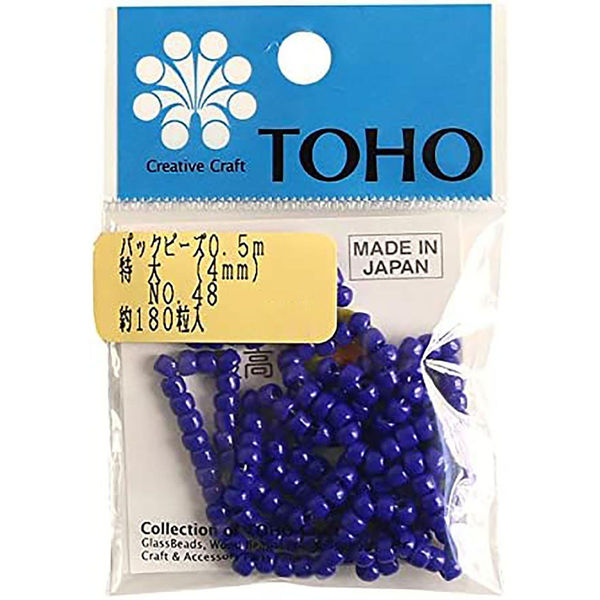 TOHO(トーホー) TOHO 特大ビーズ 糸通しビーズ 外径約4mm 0.5m入り No.48 LLB-48-PC 1箱(5枚入)（直送品）