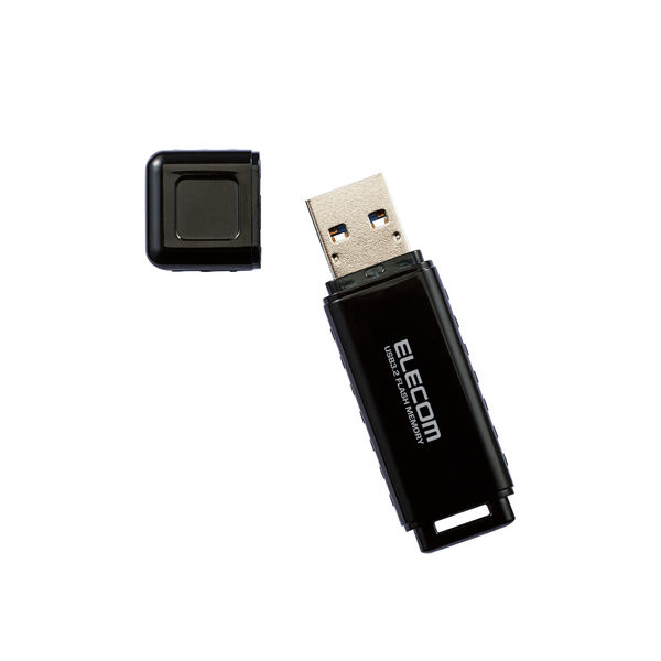 USBメモリ 128GB USB3.2(Gen1) キャップ式 ブラック MF