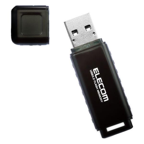 USBメモリ 64GB USB3.2(Gen1) キャップ式 ブラック MF-HSU3064GBK/E エレコム 1個