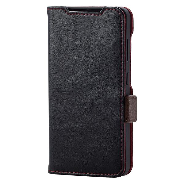 Galaxy S24 ケース レザー 手帳型 マグネット フラップ 衝撃吸収 ブラック PM-G241PLFYBK エレコム 1個（直送品）