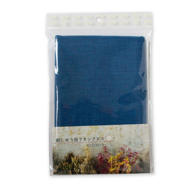 日本紐釦貿易(Nippon Chuko) 刺しゅう用リネンクロス 約50×68cm オールドブルー KLC3919-OB 1セット(3枚)（直送品）
