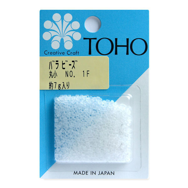 TOHO(トーホー) TOHO 丸小ビーズ バラパックビーズ 外径約2.2mm 約7g入り No.1F MSB-1F-BA 1セット(5枚)（直送品）