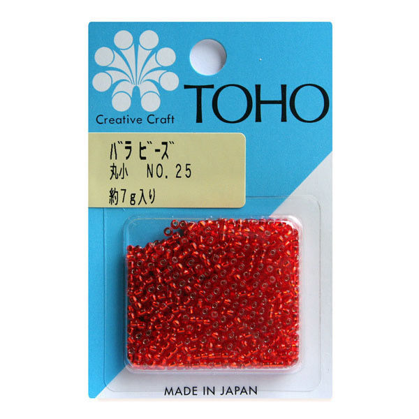 TOHO(トーホー) TOHO 丸小ビーズ バラパックビーズ 外径約2.2mm 約7g入り No.25 MSB-25-BA 1セット(5枚)（直送品）  - アスクル