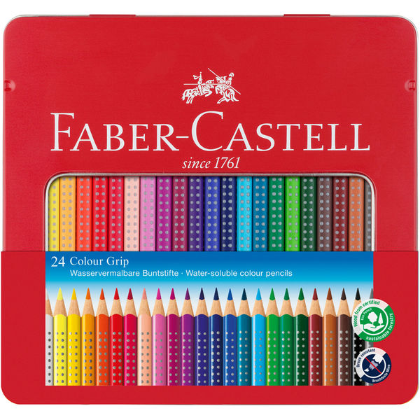 ファーバーカステル カラーグリップ水彩色鉛筆 24色 (缶入) 112423 1個