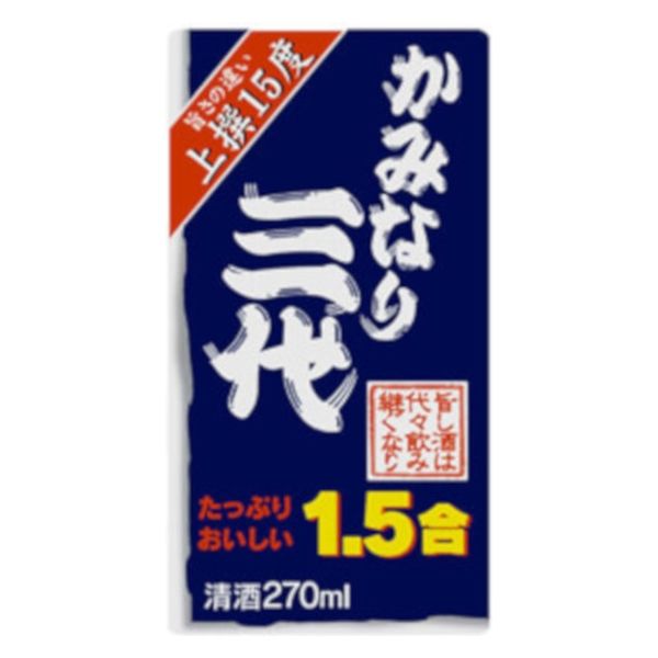 京姫酒造 「かみなり三代」 パック 270ml 4960689253301 1本（直送品）