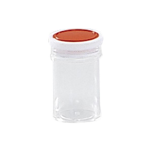 シントー化学 スチロール瓶 透明(押込蓋) 10259108 フタ:オレンジ(基本色) 101-59209(90CC) 1個（直送品）