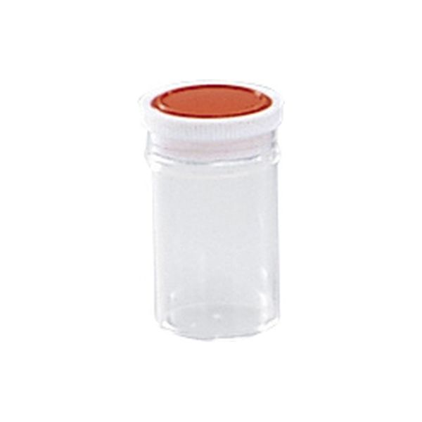 シントー化学 スチロール瓶 透明(押込蓋) 10259107 フタ:オレンジ(基本色) 101-59208(70CC) 1個（直送品）