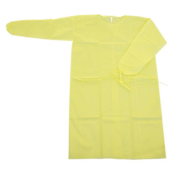 SMSアイソレーションガウン(カフ付) 25323400 77153(120マイ)イエロー 1箱(120入)（直送品）