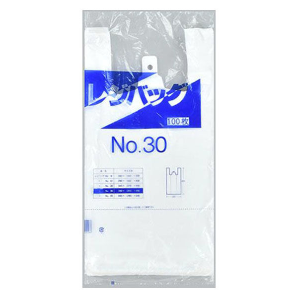 福助工業 レジ袋 レジバッグ 関東 No.30 00080370 1ケース(1000個(100個×10)（直送品）