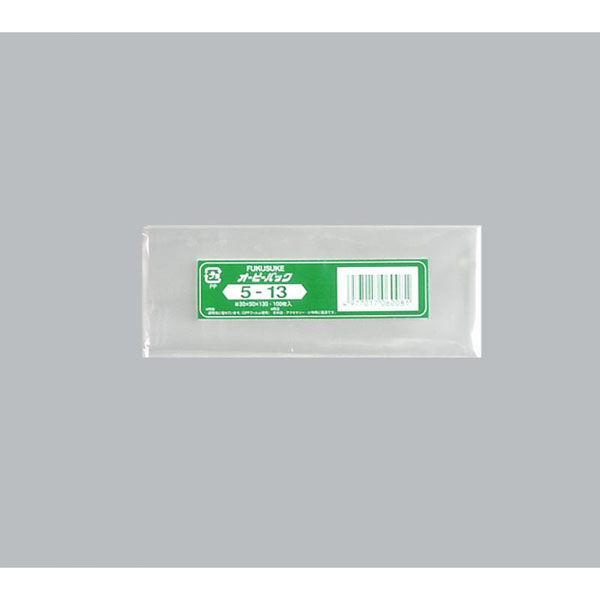 福助工業 テープ無 OPP袋 オーピーパック No.5-13 100枚入 00107434 1ケース(10個(1個×10)（直送品）