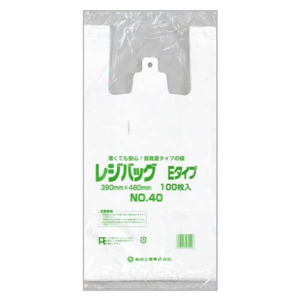 福助工業 レジ袋 レジバッグ 関西 No.40E 00157021 1ケース(1000個(100個×10)（直送品）