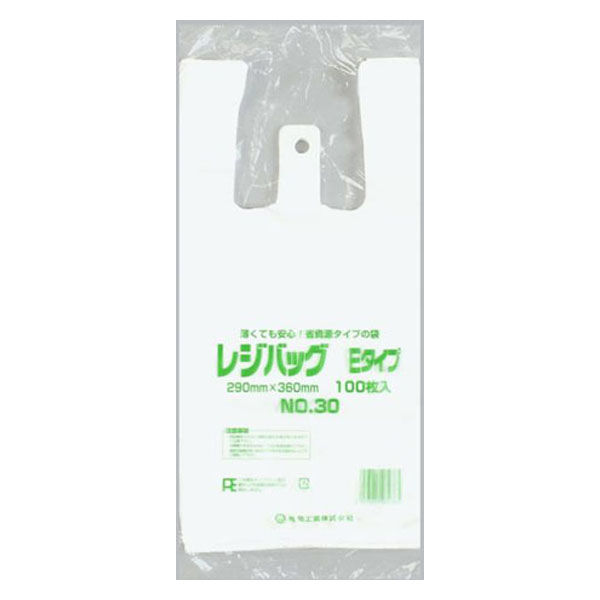 福助工業 レジ袋 レジバッグ 関西 No.30E 00157020 1ケース(2000個(100個×20)（直送品）
