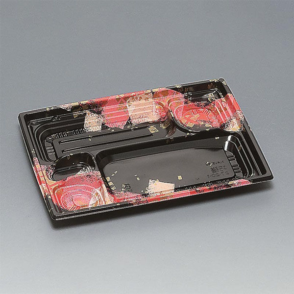 福助工業 弁当容器 巧膳27-20-1H 華やぎ赤 00457494 1ケース(600個(50個×12)（直送品）