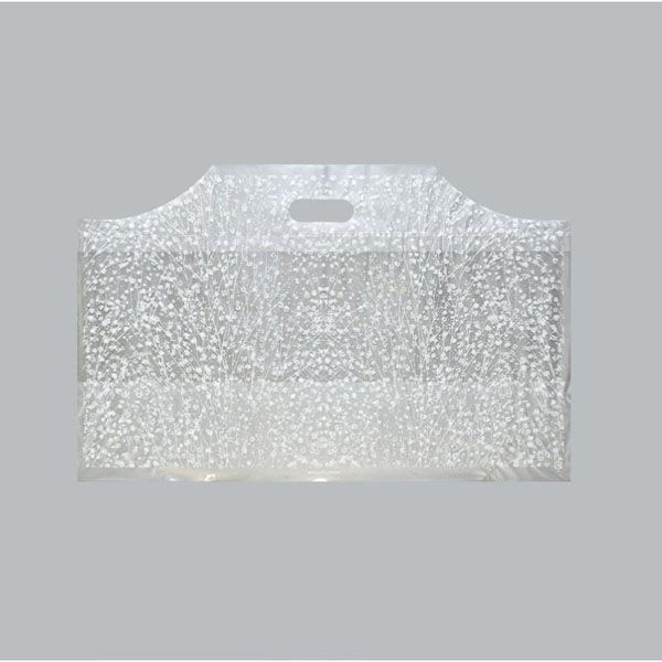 福助工業 ポリ手提げ袋 フラットバッグ L かすみ草 00465791 1ケース(800個(100個×8)（直送品）