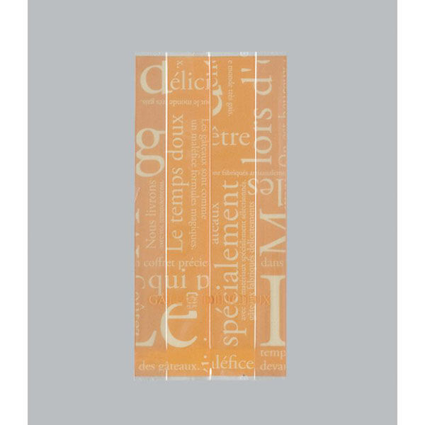 福助工業 合掌袋 合掌ガゼット袋 GT(透明タイプ) No.22洋柄オレンジ 00555096 1ケース(5000個(100個×50)（直送品）