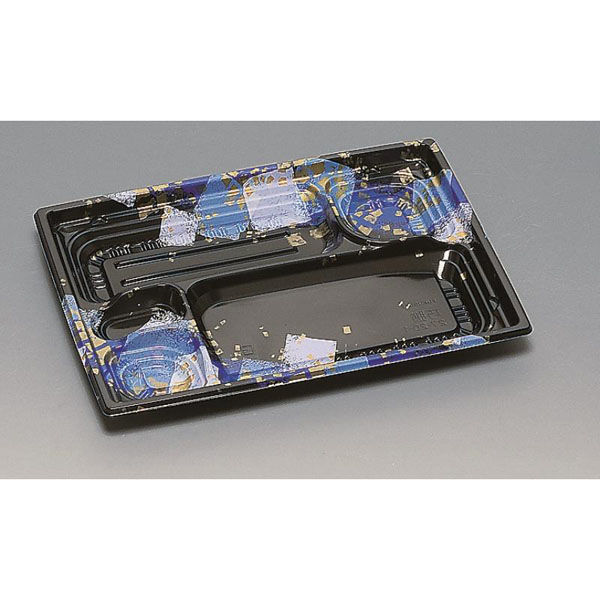 福助工業 弁当容器 巧膳27-20-1H 華やぎ青 00559975 1ケース(600個(50個×12)（直送品）