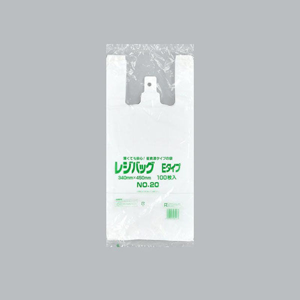 福助工業 レジ袋 レジバッグ 関東 No.20E 00565416 1ケース(1000個(100個×10)（直送品）