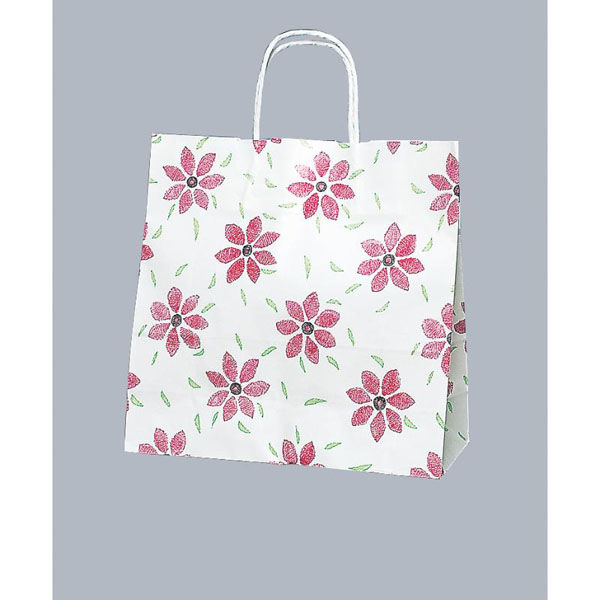 福助工業 紙手提げ袋 ラッピーバッグ No.3 おしばな 00611837 1ケース(300個(50個×6)（直送品）