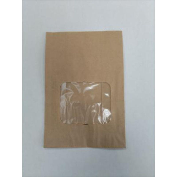 福助工業 窓付惣菜袋 ルックバッグ No.3S 未晒ムジ 00647583 1ケース(2000個(100個×20)（直送品）