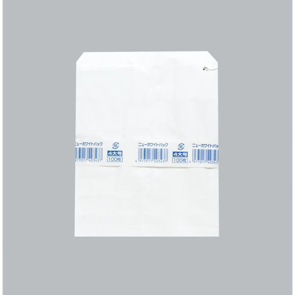 福助工業 惣菜向け平袋 ニューホワイトパック 4大号 紐付 00652936 1ケース(4000個(500（直送品）
