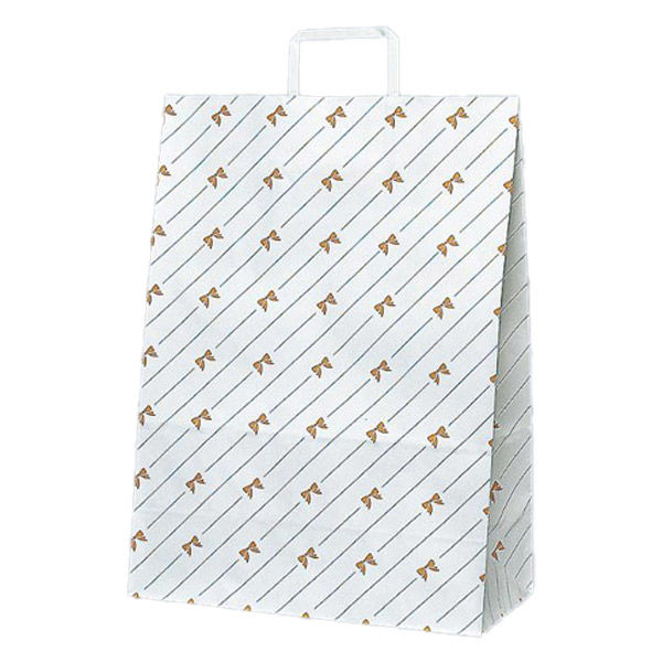 福助工業 紙手提げ袋 ラッピーバッグ No.1 リボンストライプ 00754268 1ケース(150個(50個×3)（直送品）