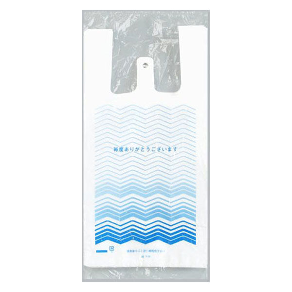 福助工業 レジ袋 イージーバッグ 関西 No.35柄-1(波) 00761974 1ケース(1000個(100個×10)（直送品）