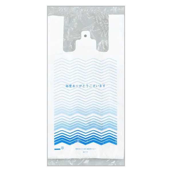 福助工業 レジ袋 イージーバッグ 関西 No.40柄-1(波) 00761975 1ケース(1000個(100個×10)（直送品）