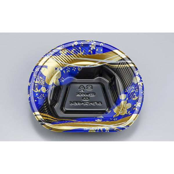 シーピー化成 どんぶり容器 BFツイスト半月4 春菜青 本体 0140704000875 1ケース(800個(50個×（直送品）