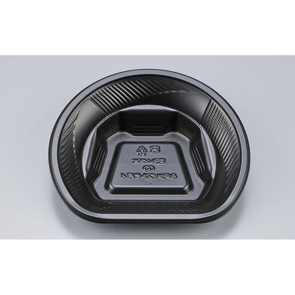 シーピー化成 どんぶり容器 BFツイスト半月4 黒 本体 0140704000525 1ケース(800個(50個×（直送品）