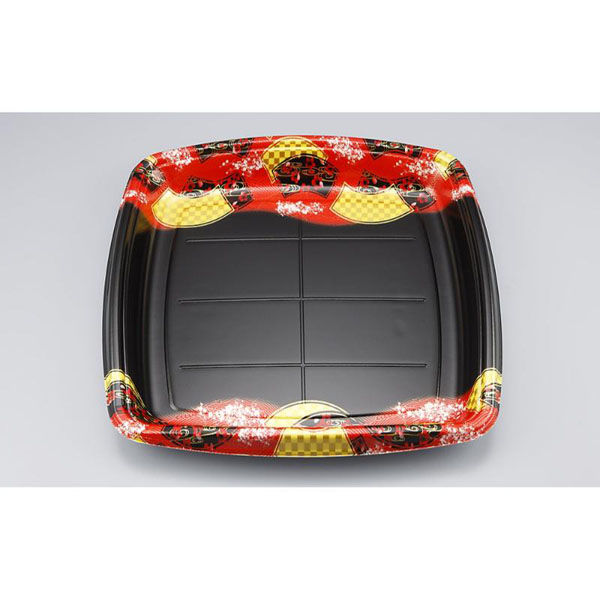 シーピー化成 寿司桶 SF弓桶4 舞扇赤 本体 0271104000955 1ケース(160個(10個×16)（直送品）